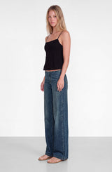 Blue Studded Pants Without a Waistband