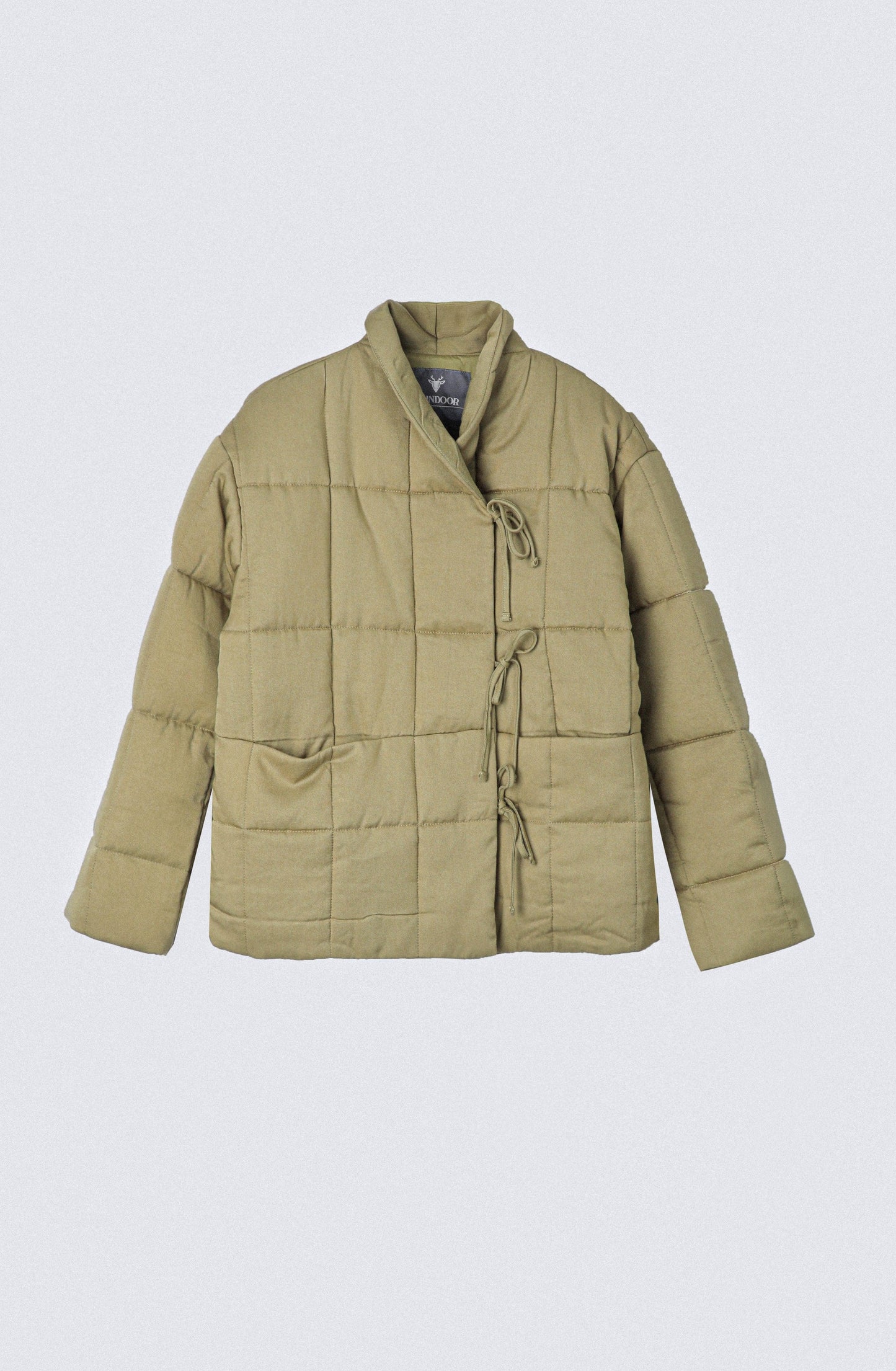Pistachio Quilted Jacket with Straps