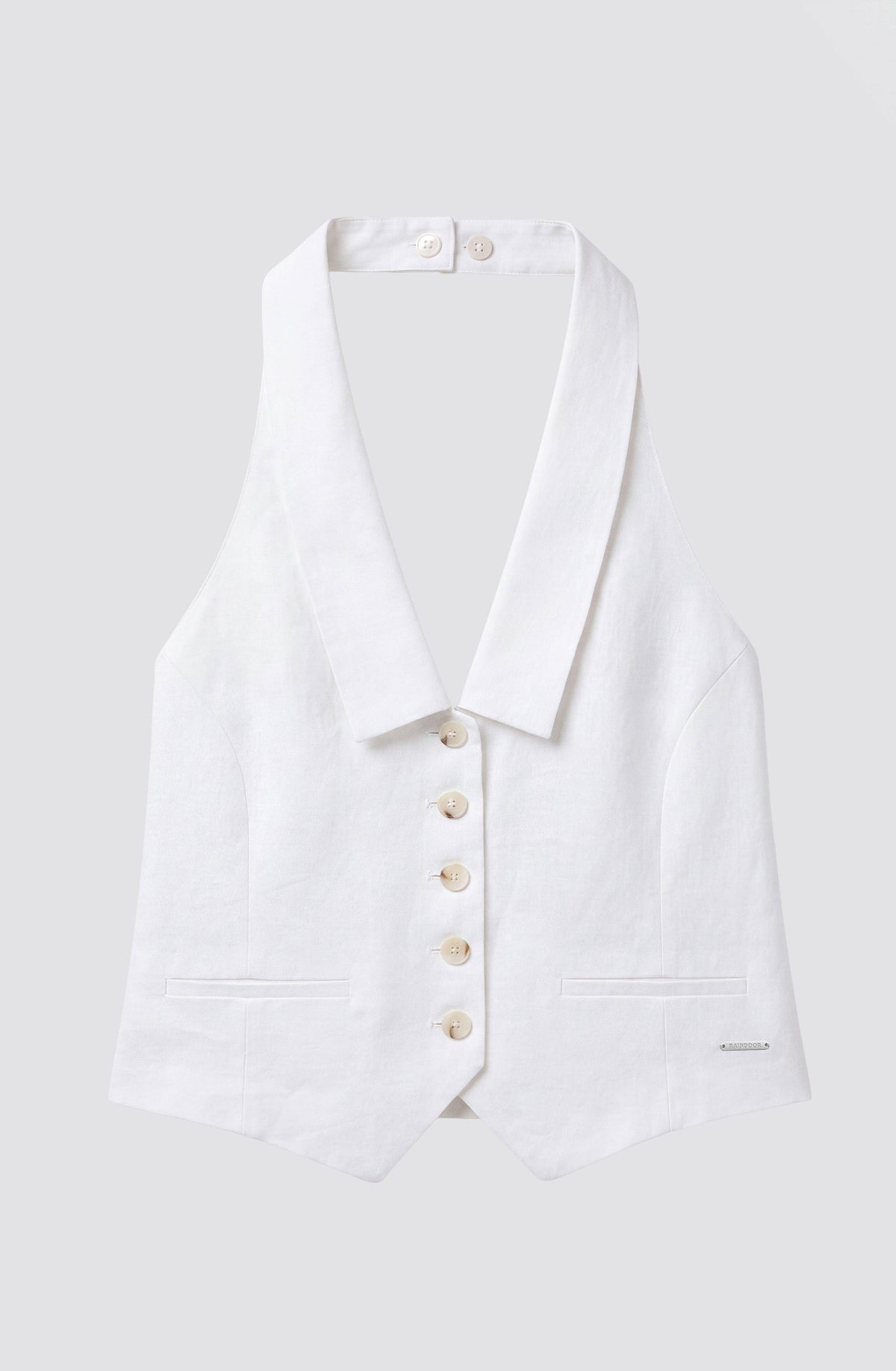 White Linen Vest