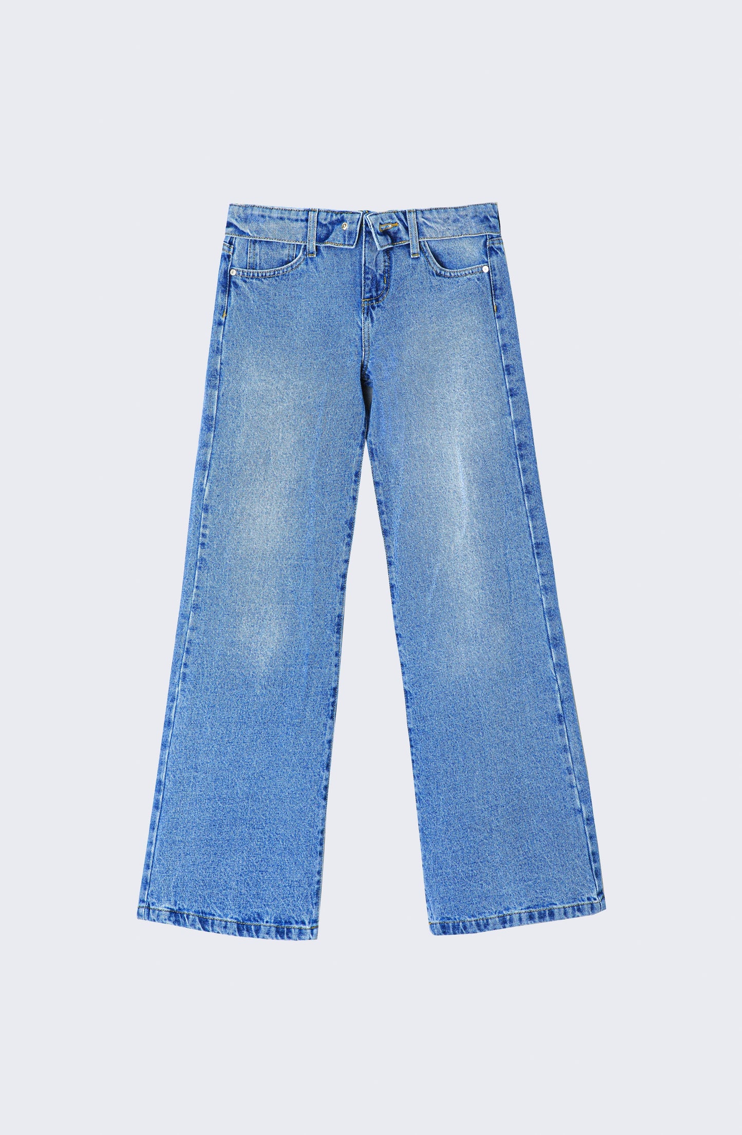 Blue Inverted Waistband Pants