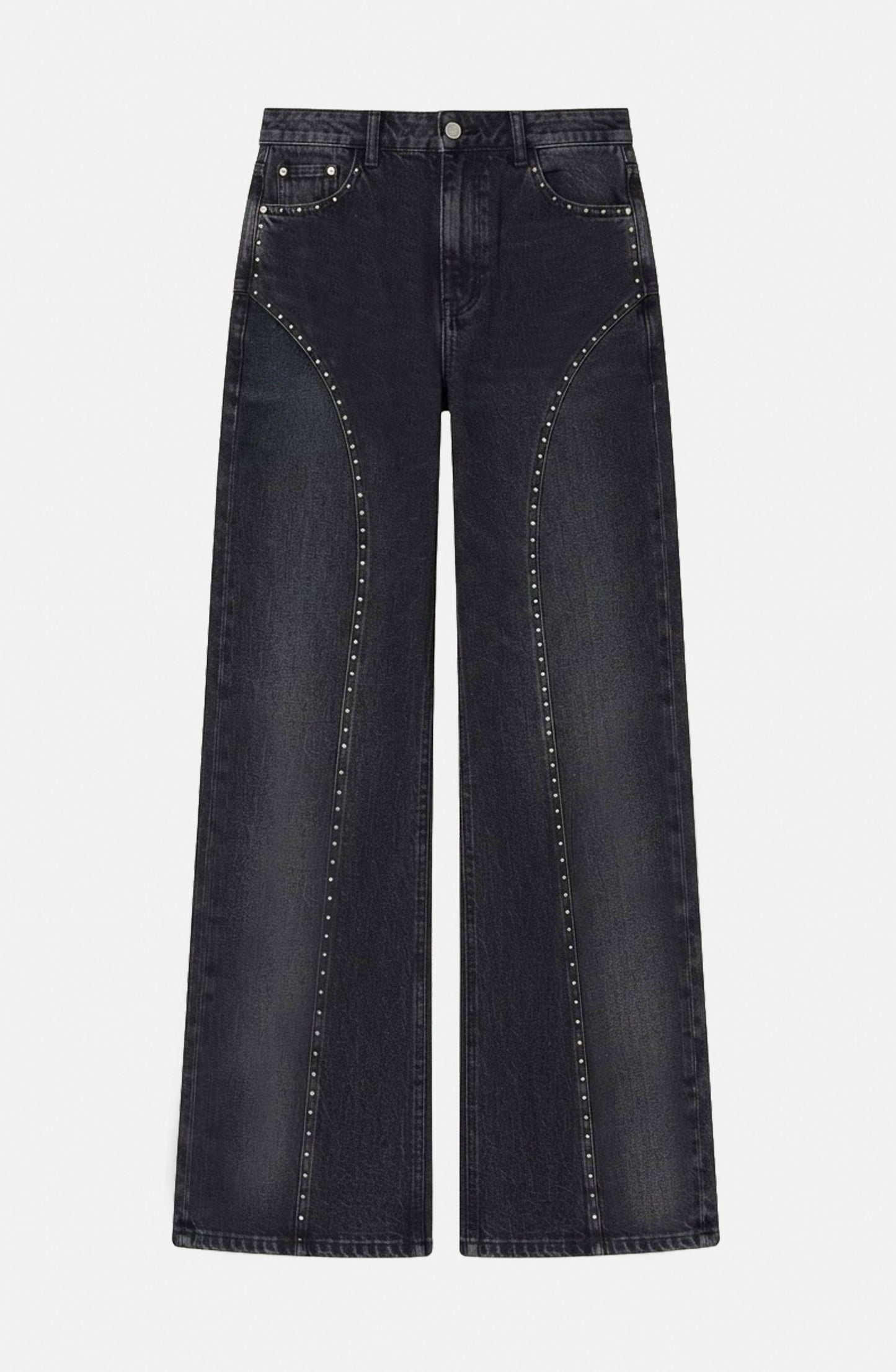 Pantalón Corte Tachas Wide Grey