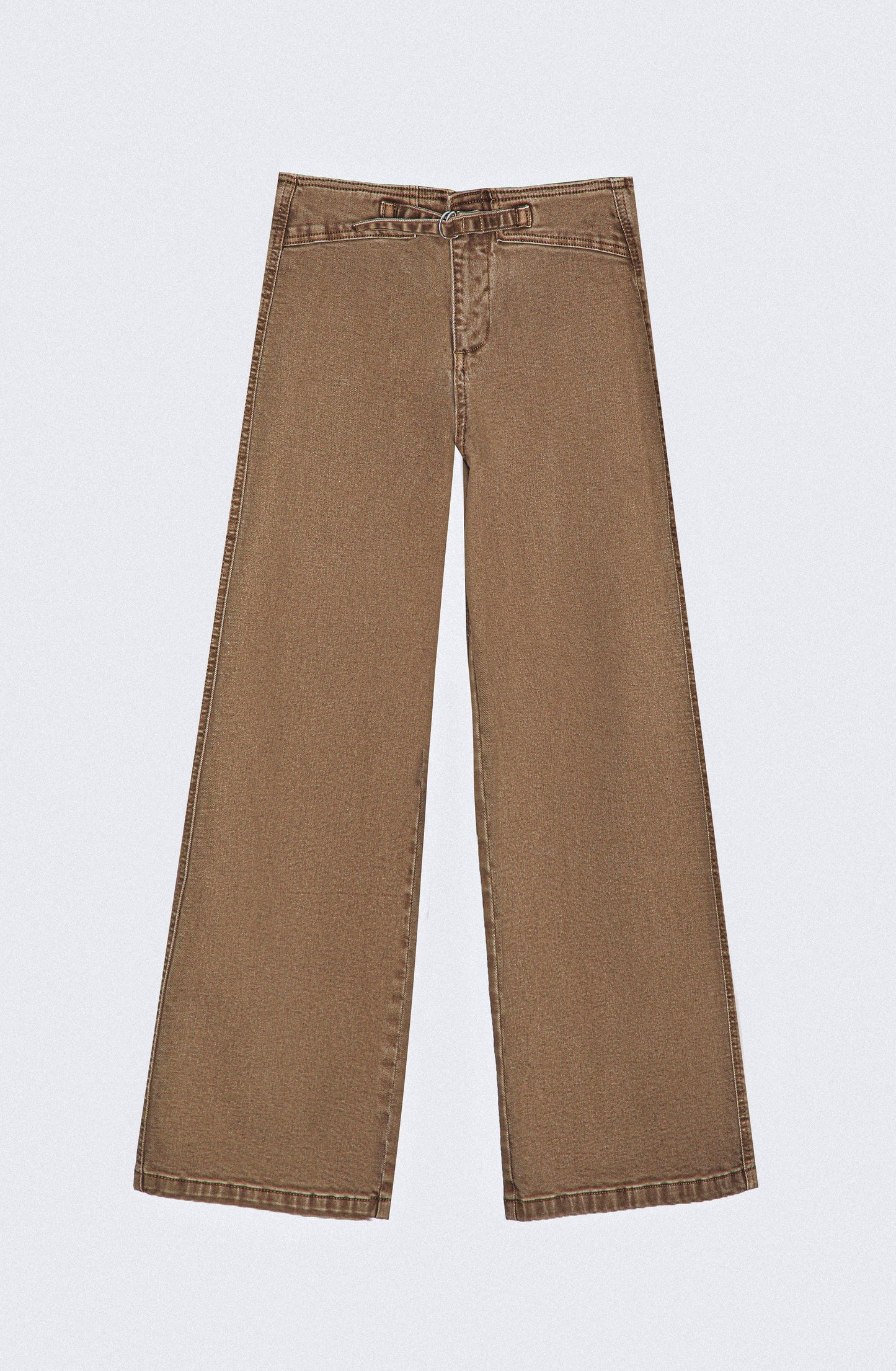 Brown Fitted Waistband Pants