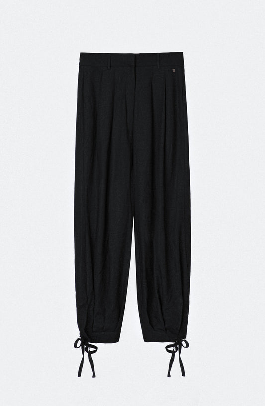 Pantalón Balloon Lino Black