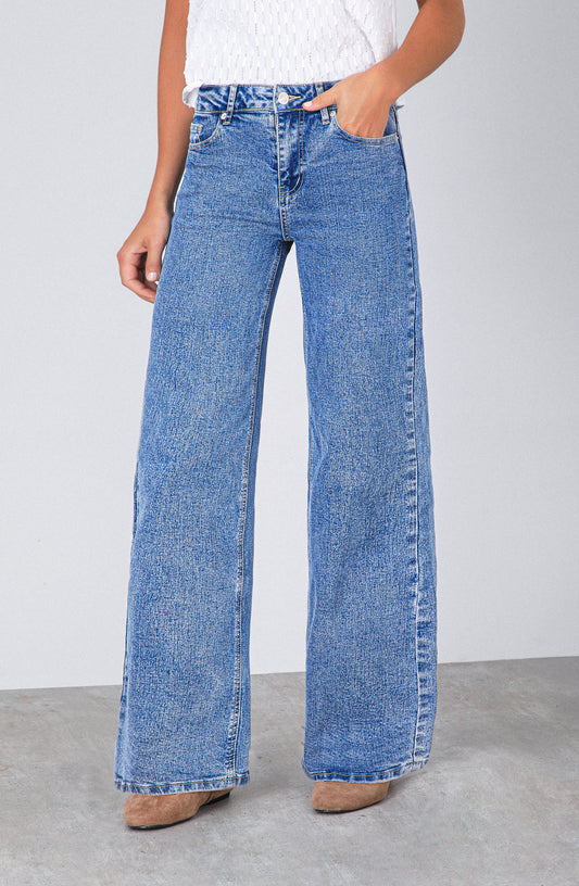 Pantalón Estrella Desflecado Blue
