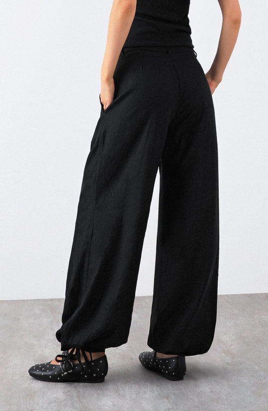 Pantalón Balloon Lino Black