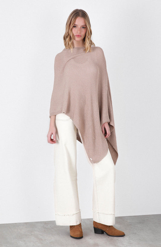 Beige Knit Cape