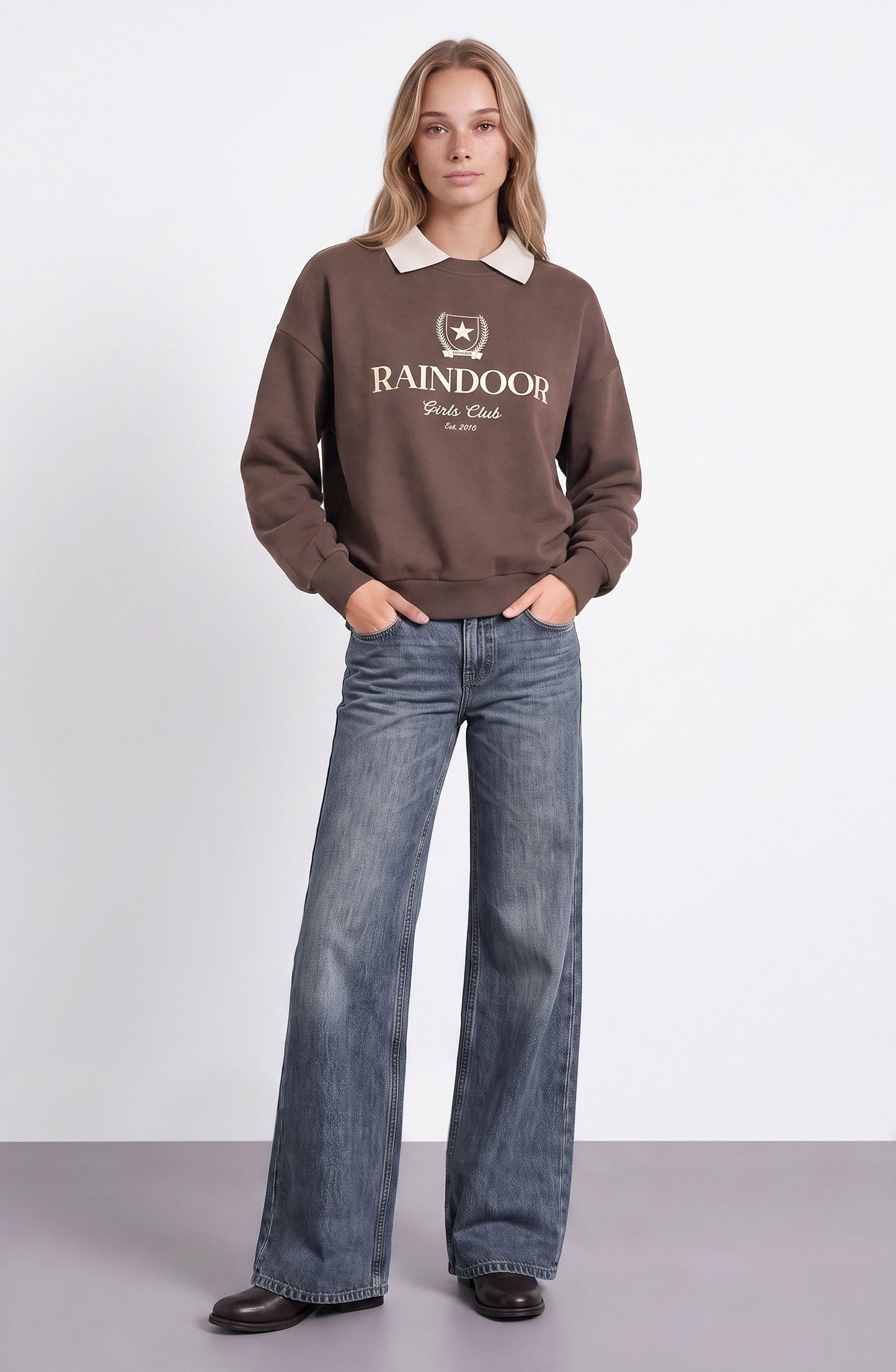 Sweatshirt Crewneck Polo Brown