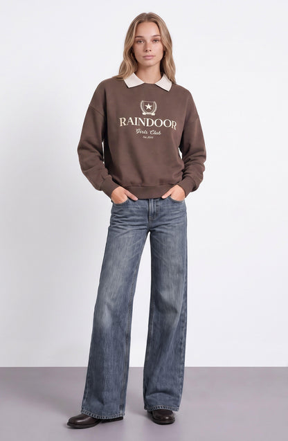 Sweatshirt Crewneck Polo Brown