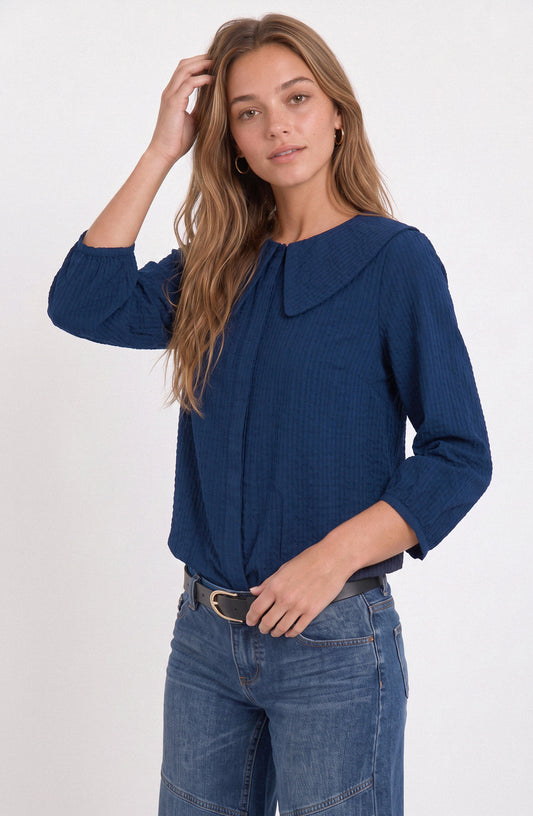 Bobo Collar Blouse Vichy Blue