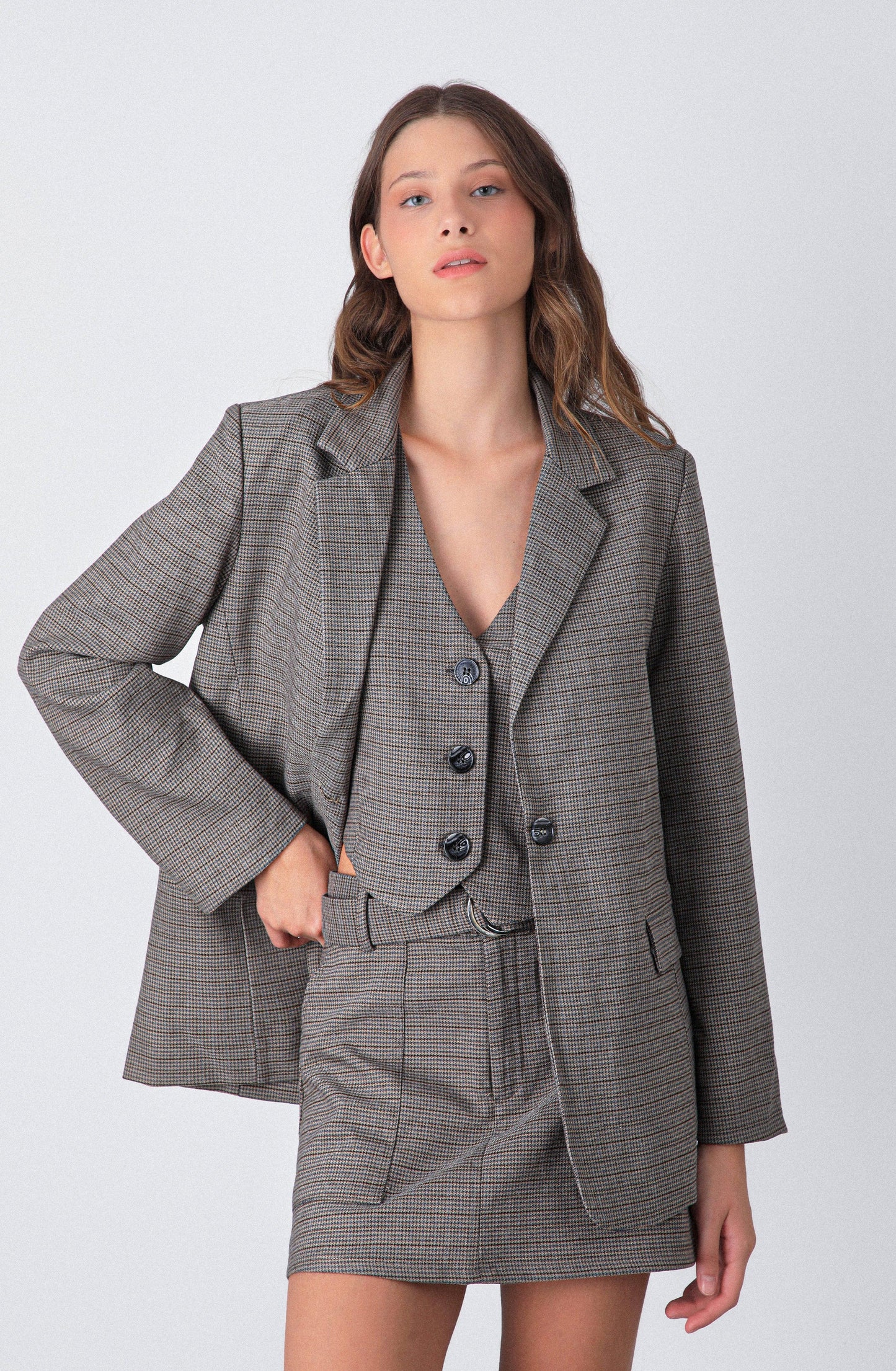 Brown Knit Blazer