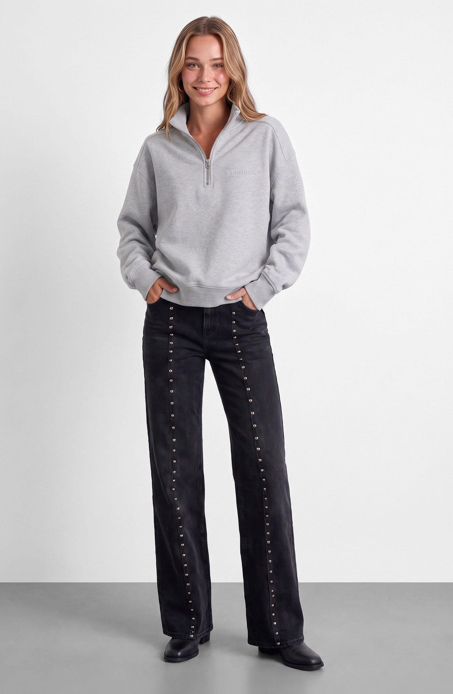 Sweatshirt Mid Zipper Grey
