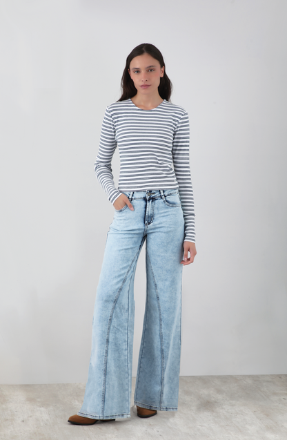 Long Sleeve T-Shirt Lineas White