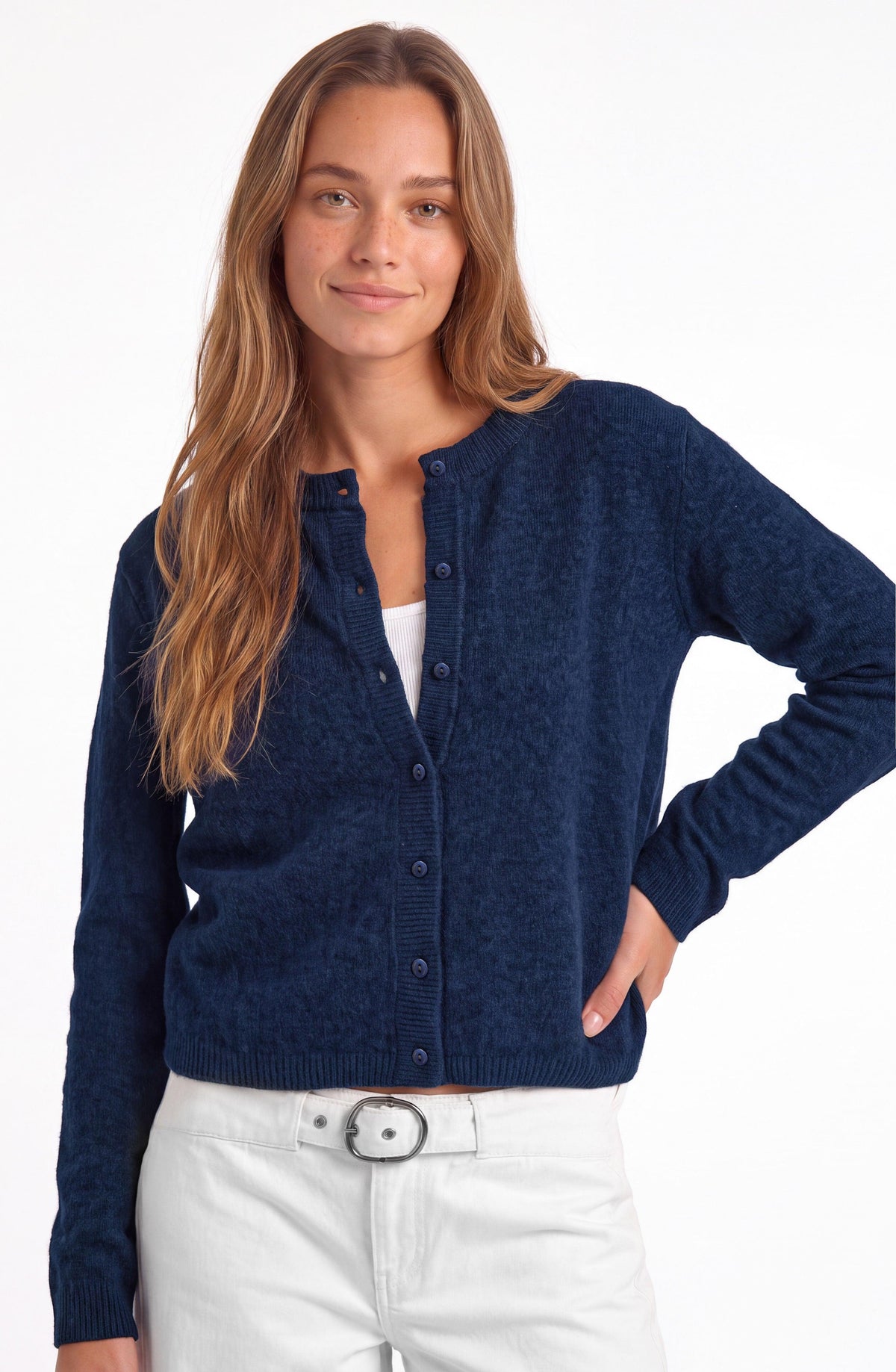 Navy Button Cardigan