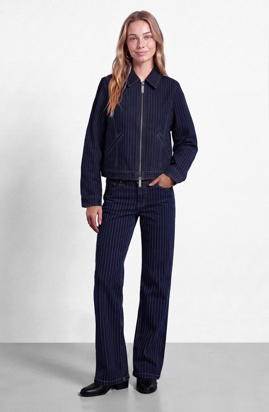 Indigo Striped Denim Jacket
