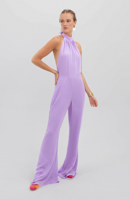 Lilac Halter One Piece Jumpsuit