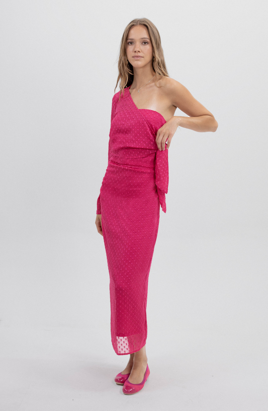Fuchsia Strapless Dress with Bolero