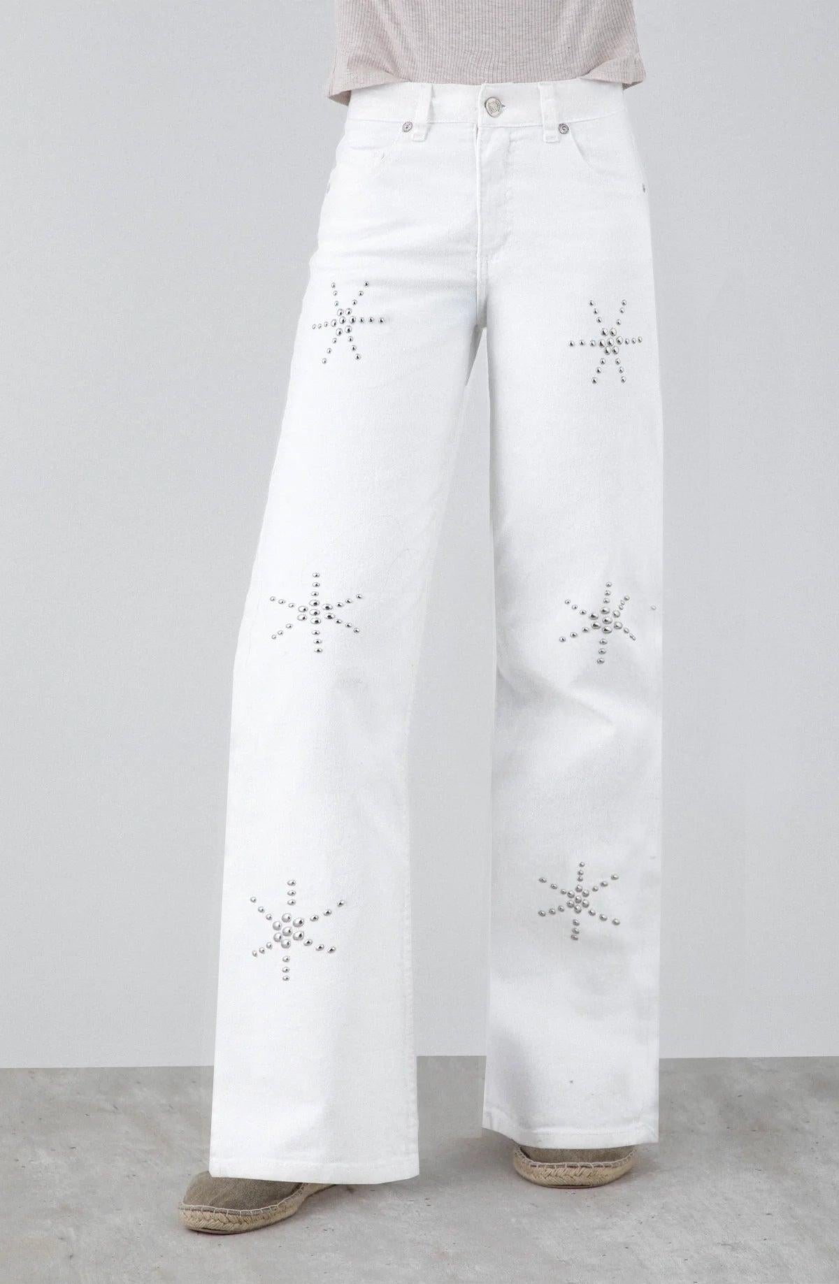 White Floral Print Pants