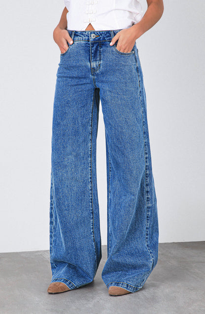 Blue Low Rise Pants