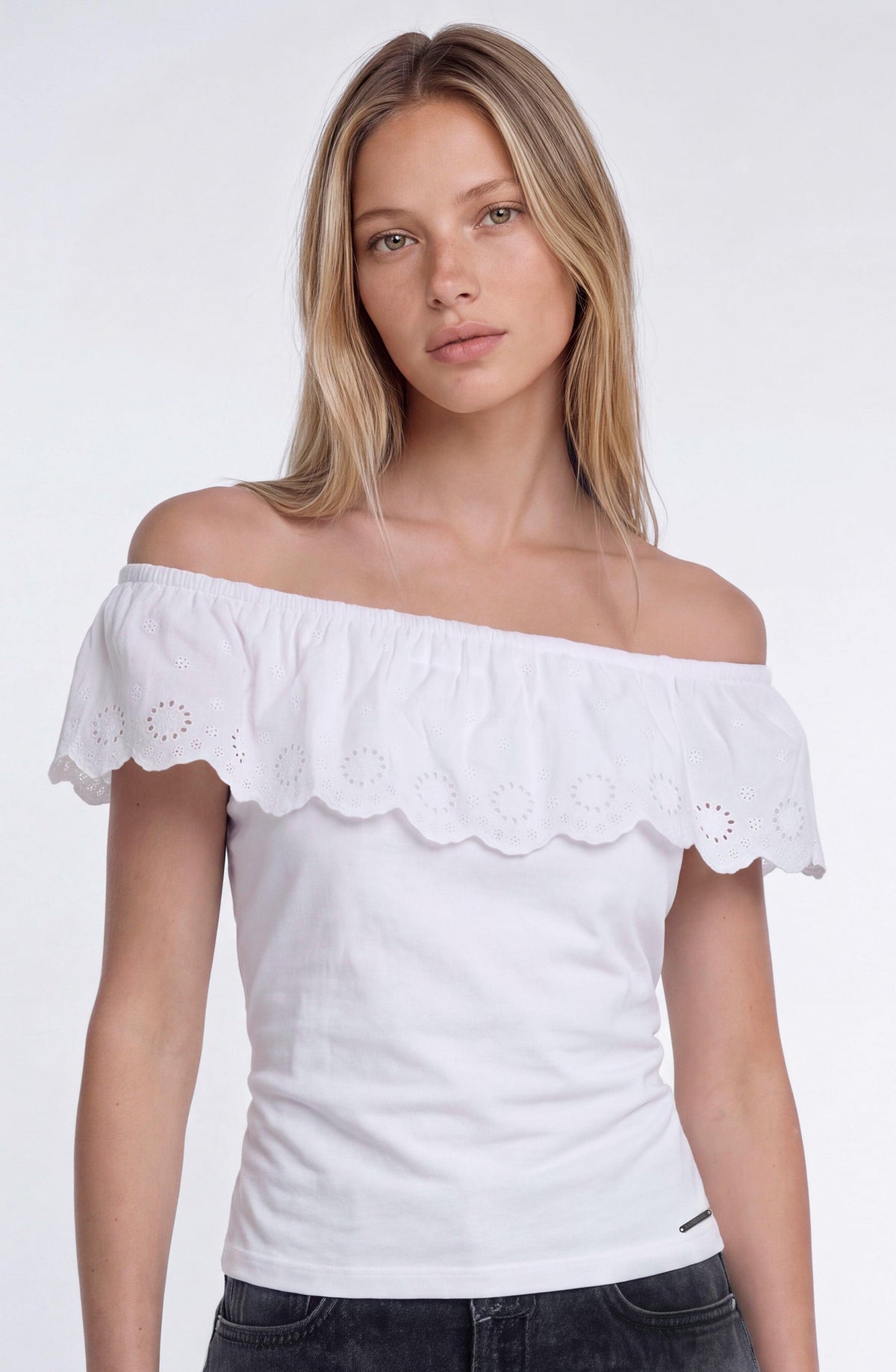 White Embroidered Top