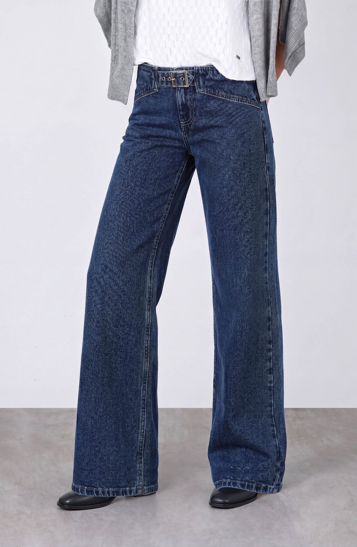 Low-Rise Buckle Pants