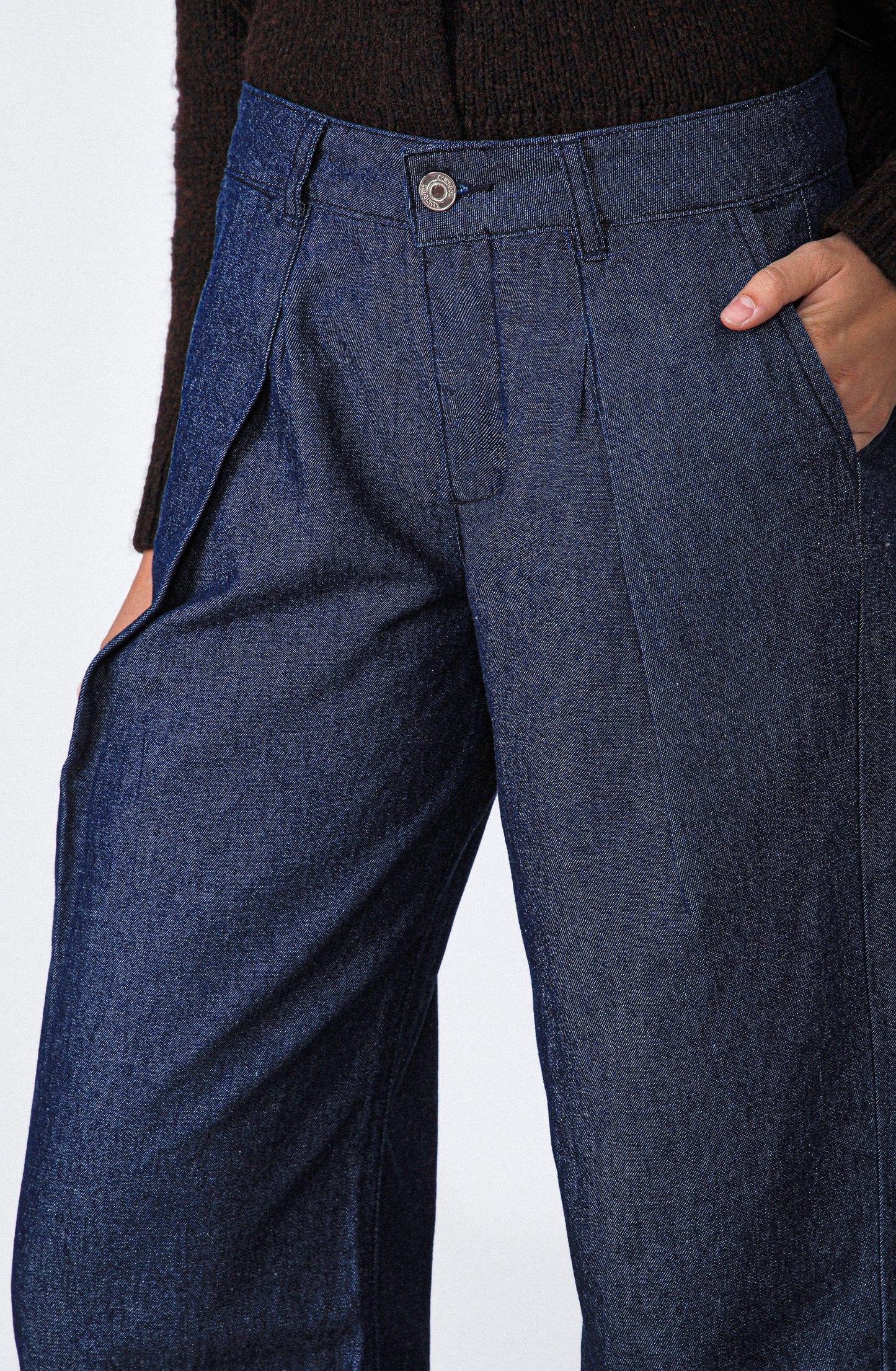 Blue Denim Tailored Pants
