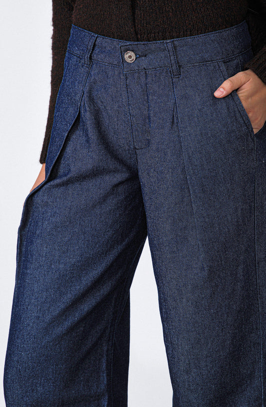 Blue Denim Tailored Pants