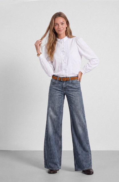 Front Flounce Blouse White