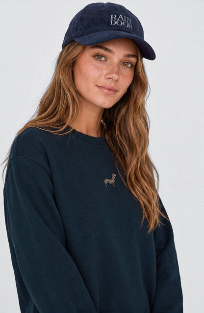 Black Crew Neck Dog Hoodie