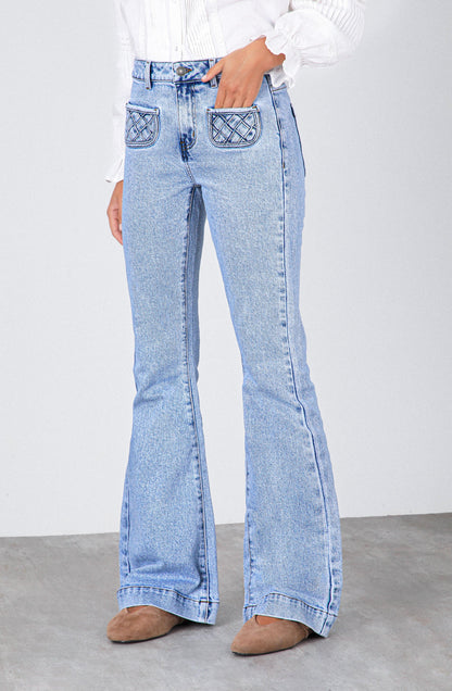 Pocket Knot Pants Blue