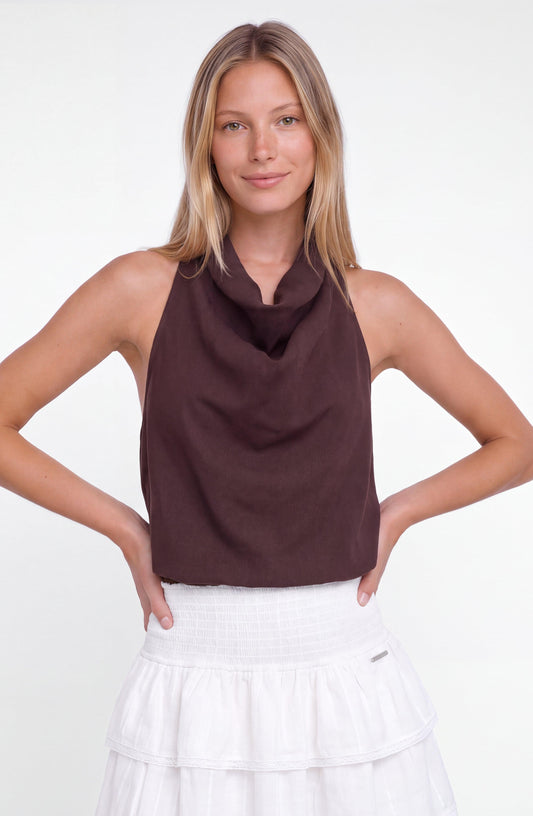 Burgundy Halter Blouse