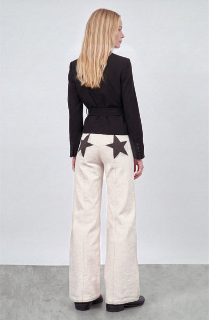 Ecru Star Pocket Pants
