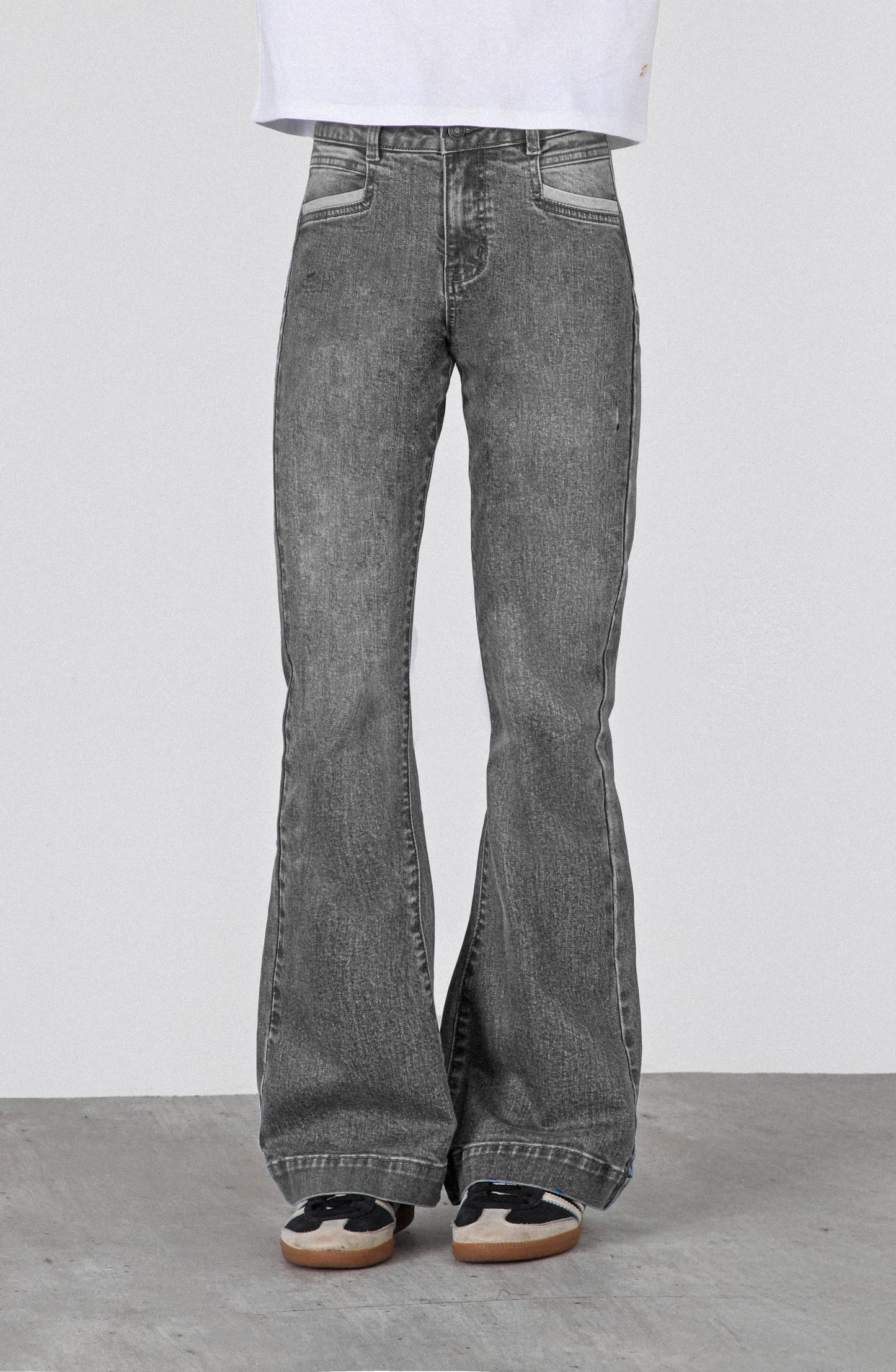 Black Pocket Flare Pants