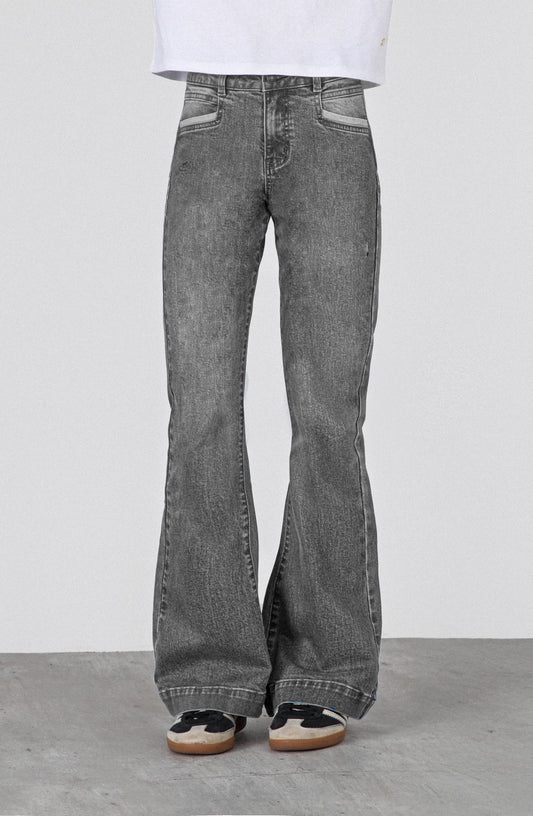 Black Pocket Flare Pants
