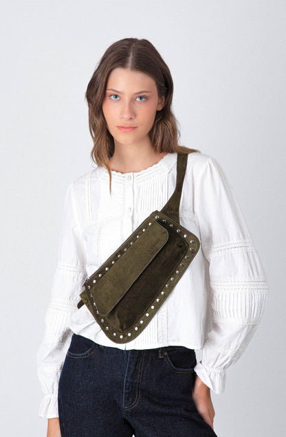 Green Studded Fanny Pack
