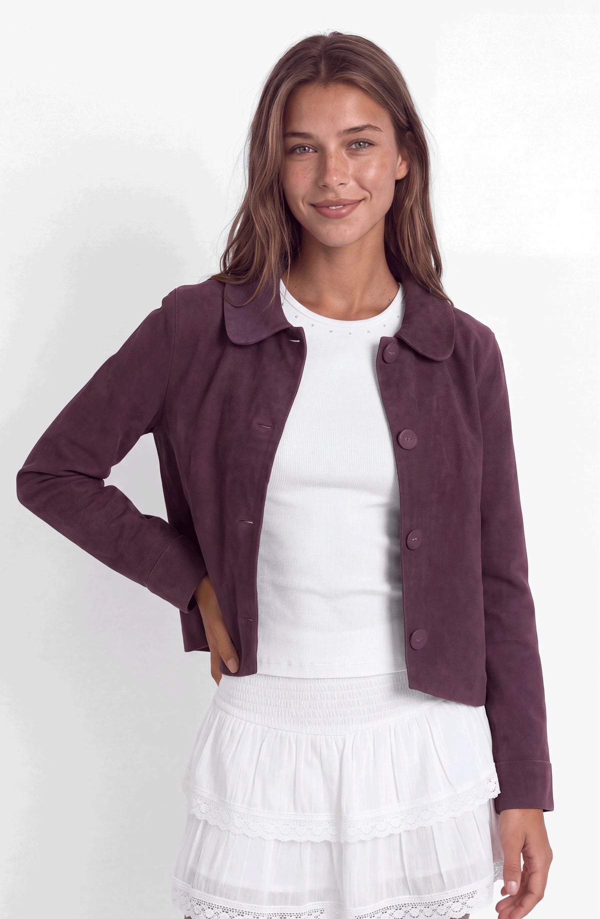 Purple Peter Pan Collar Jacket