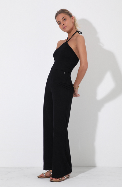 Long Halter Jumpsuit Black