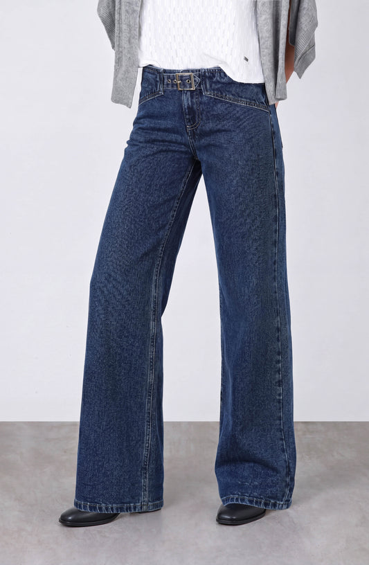 Low-Rise Buckle Pants