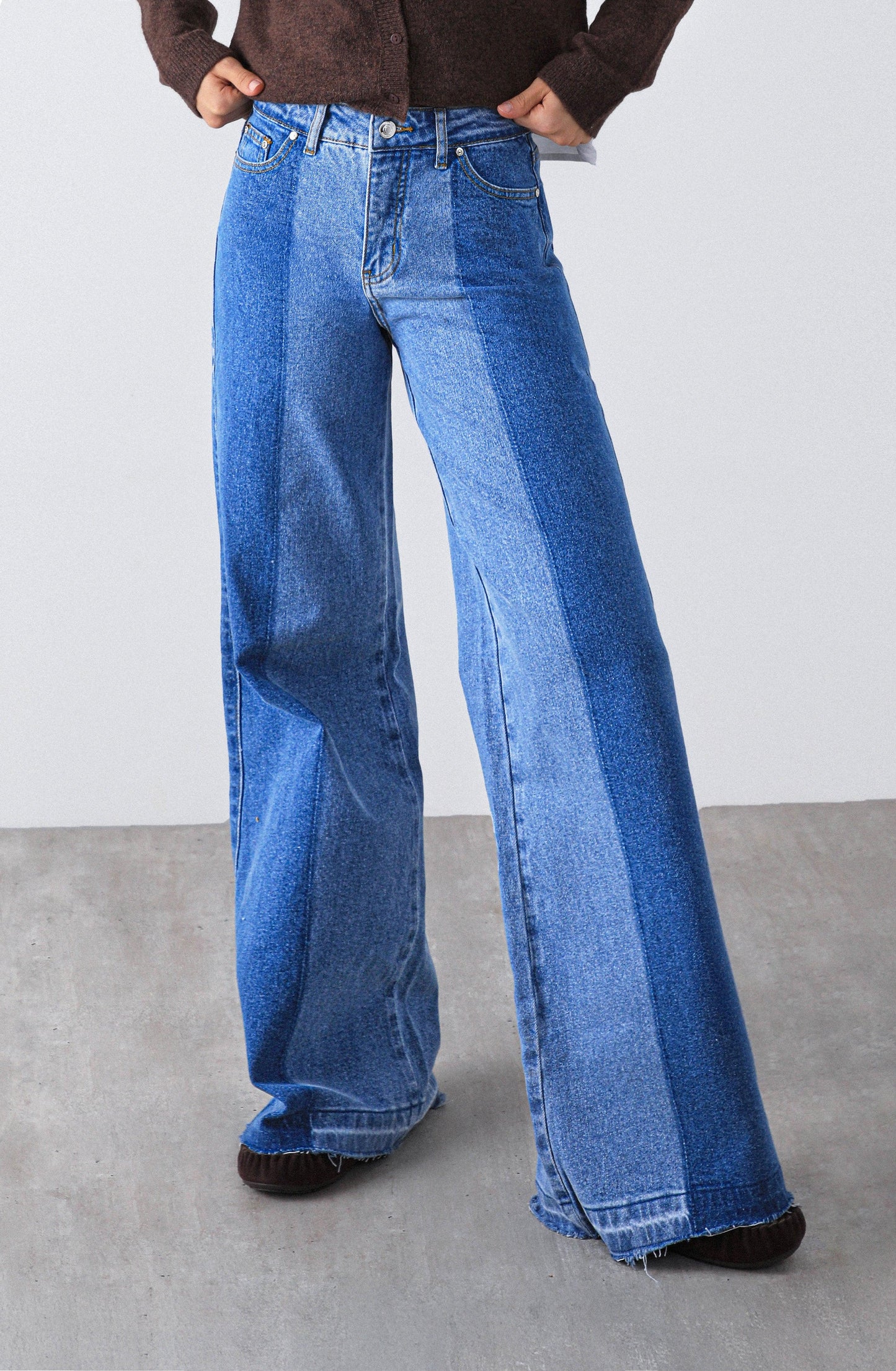 Blue Two-Tone Pants
