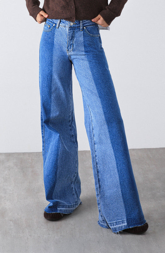 Blue Two-Tone Pants