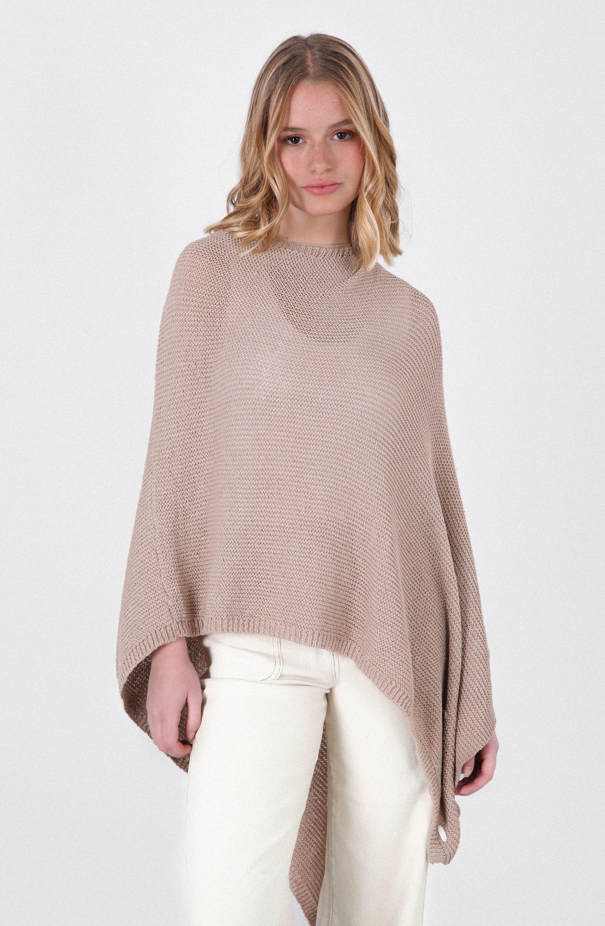 Beige Knit Cape