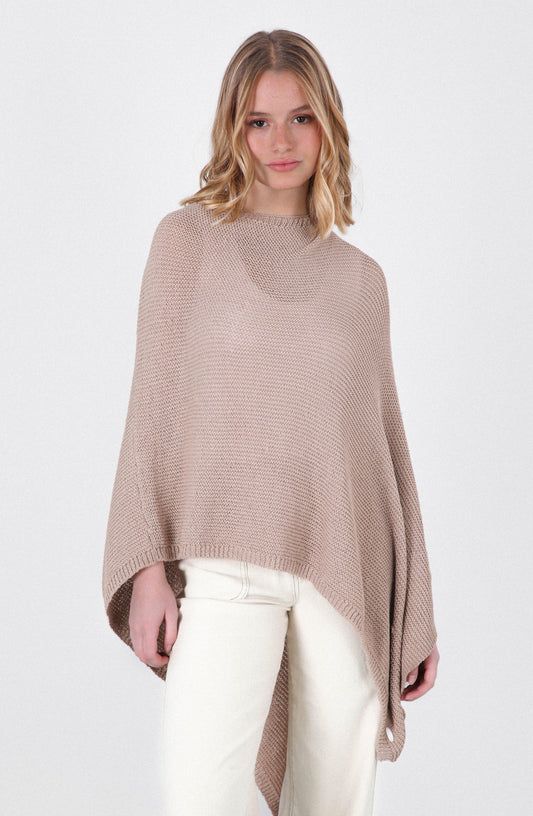 Beige Knit Cape