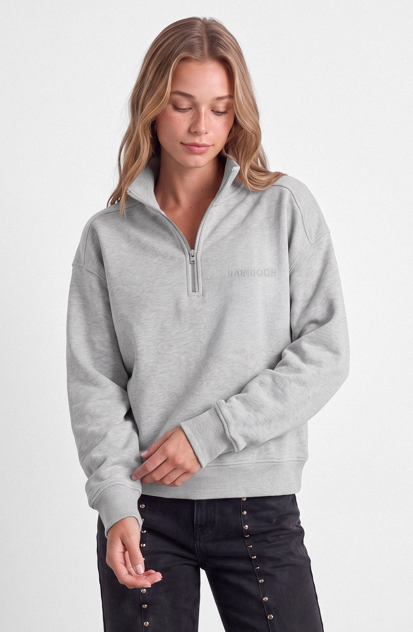 Sweatshirt Mid Zipper Grey
