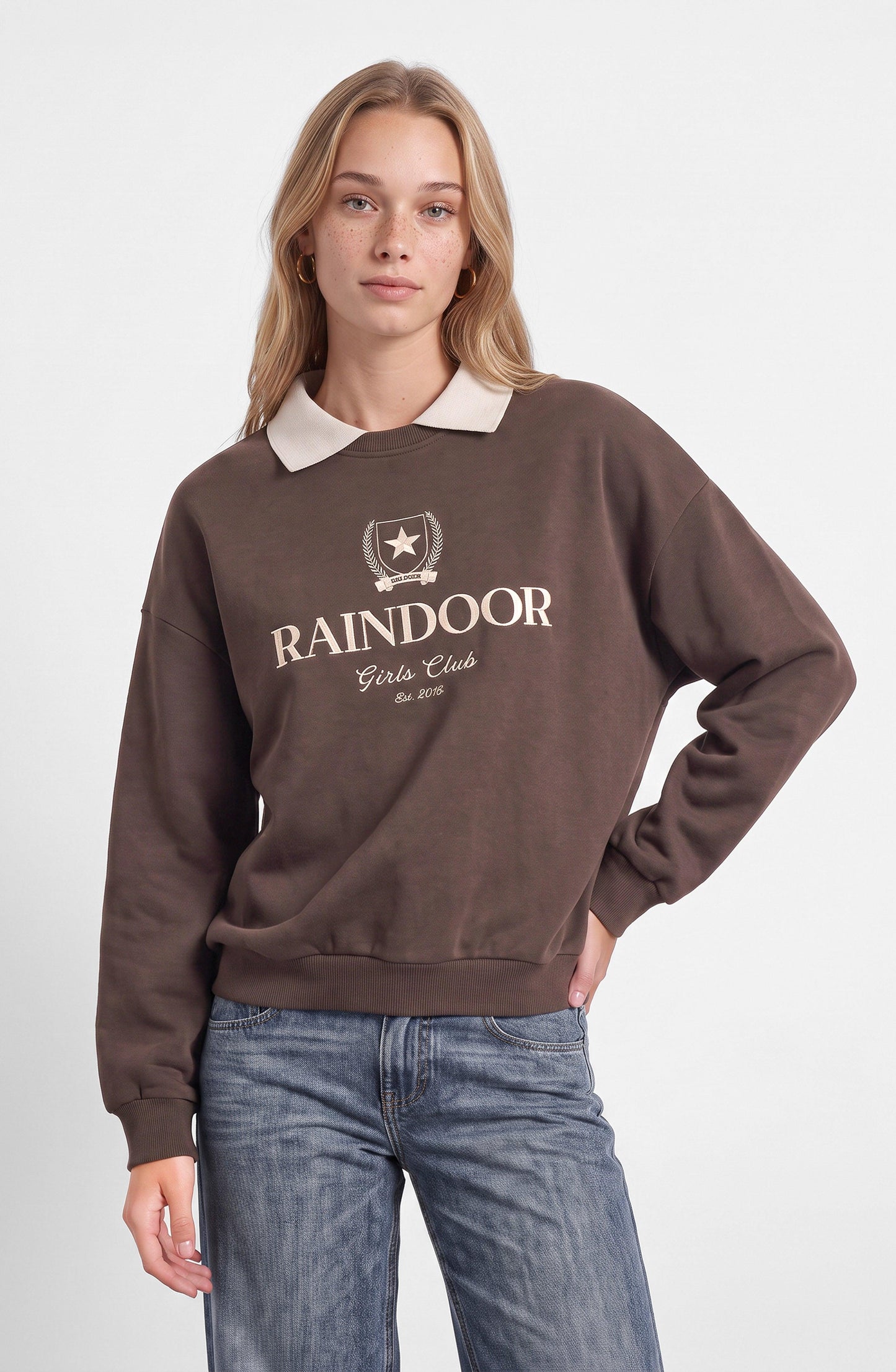 Sweatshirt Crewneck Polo Brown
