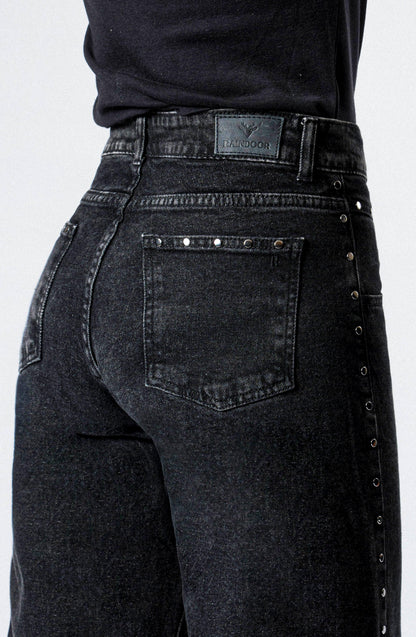 Black Pants with Front Studs