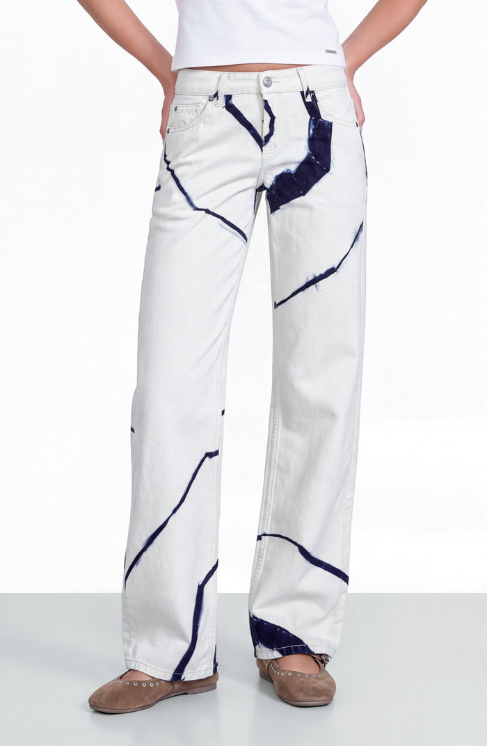 White Tie-Dye Pants