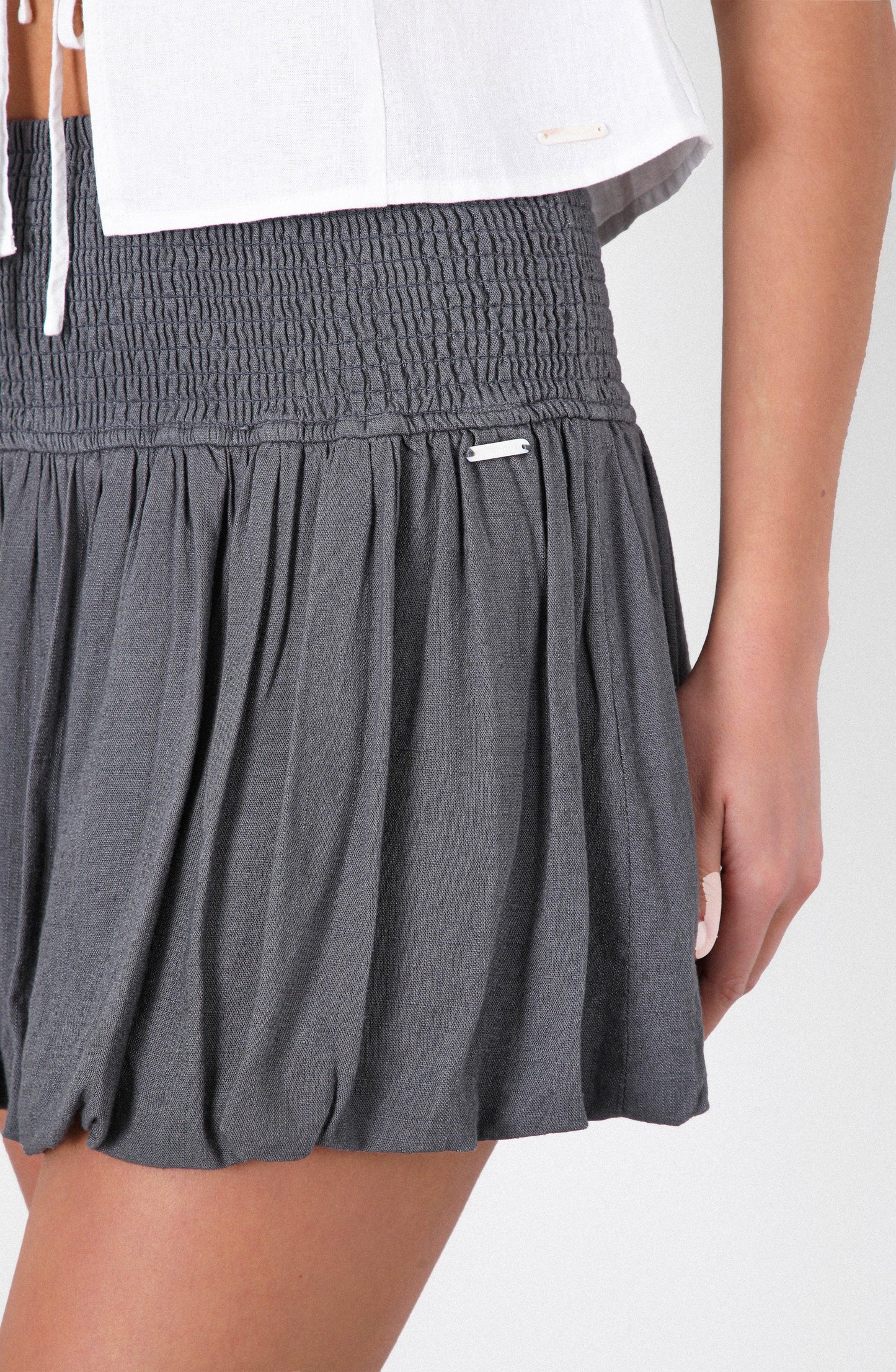 Linen Grey Bubble Skirt