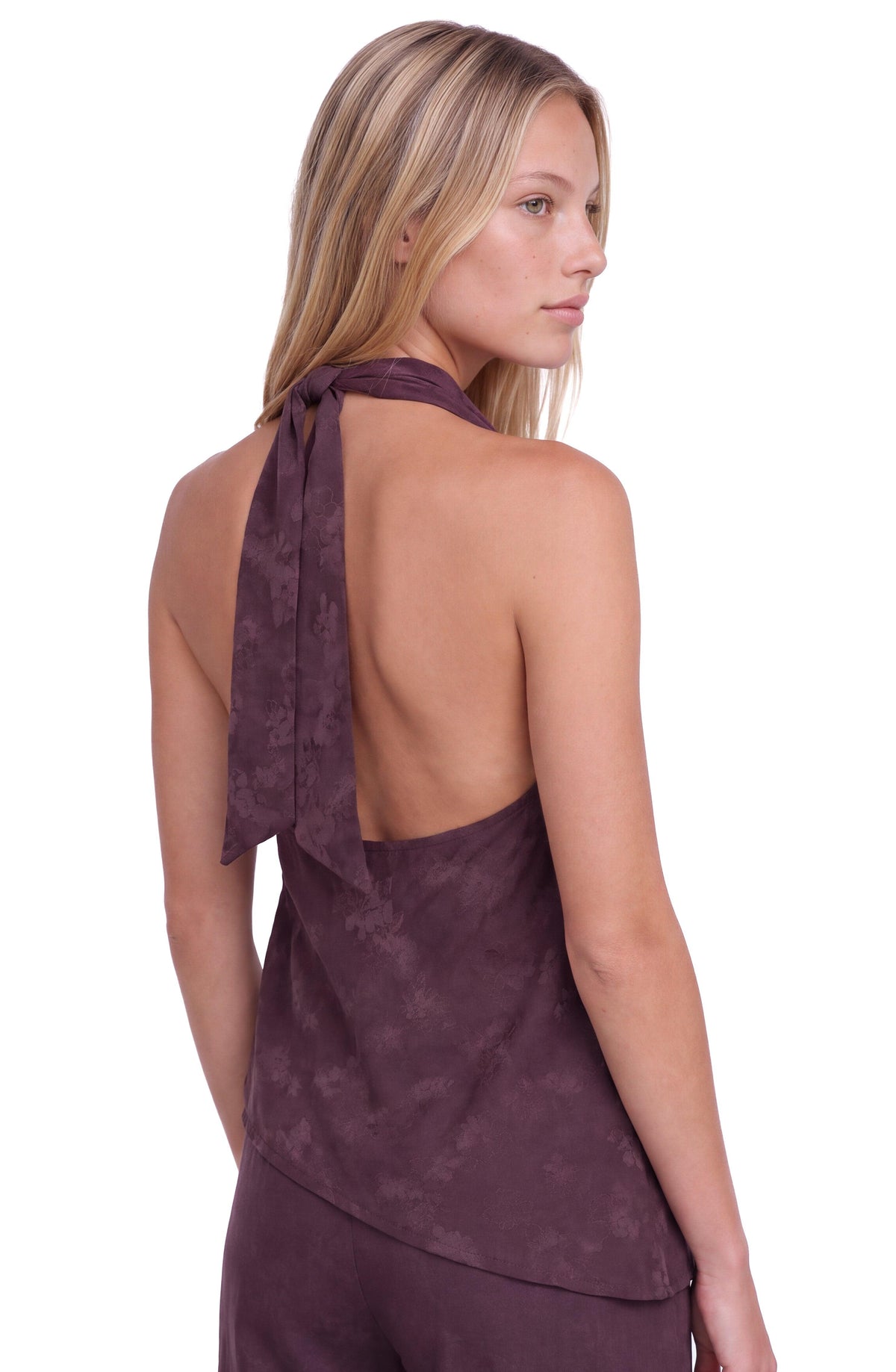 Purple Asymmetrical Halter Top
