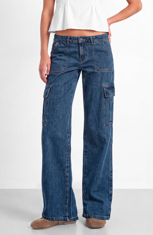 Blue Denim Cargo Pants
