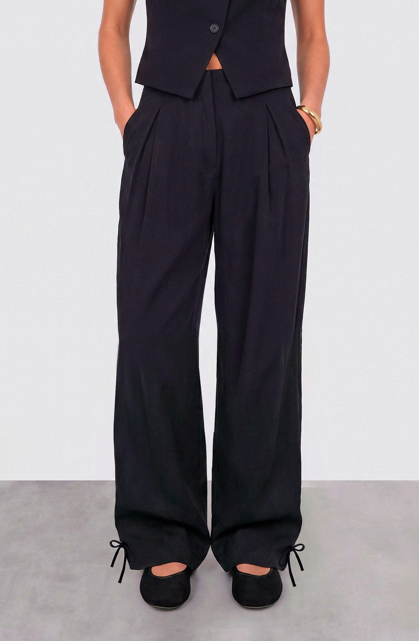 Tencel Black Tailored Pants