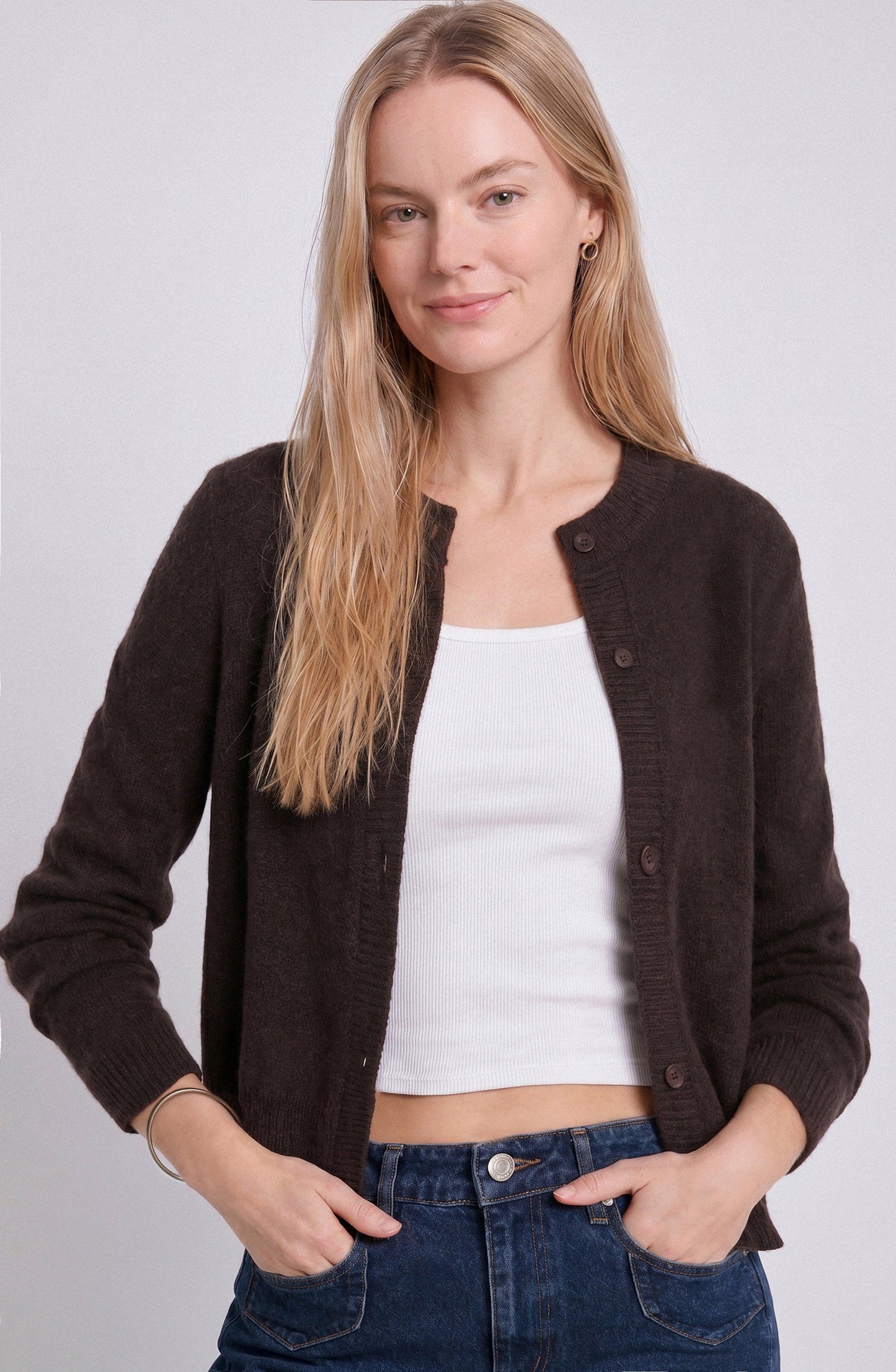 Brown Button Cardigan